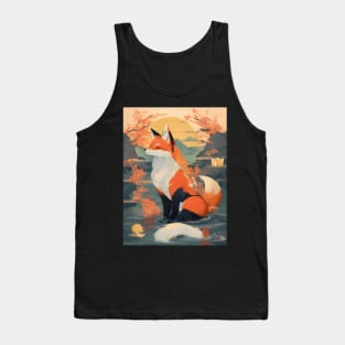 Japanese fox ukiyo e art Tank Top